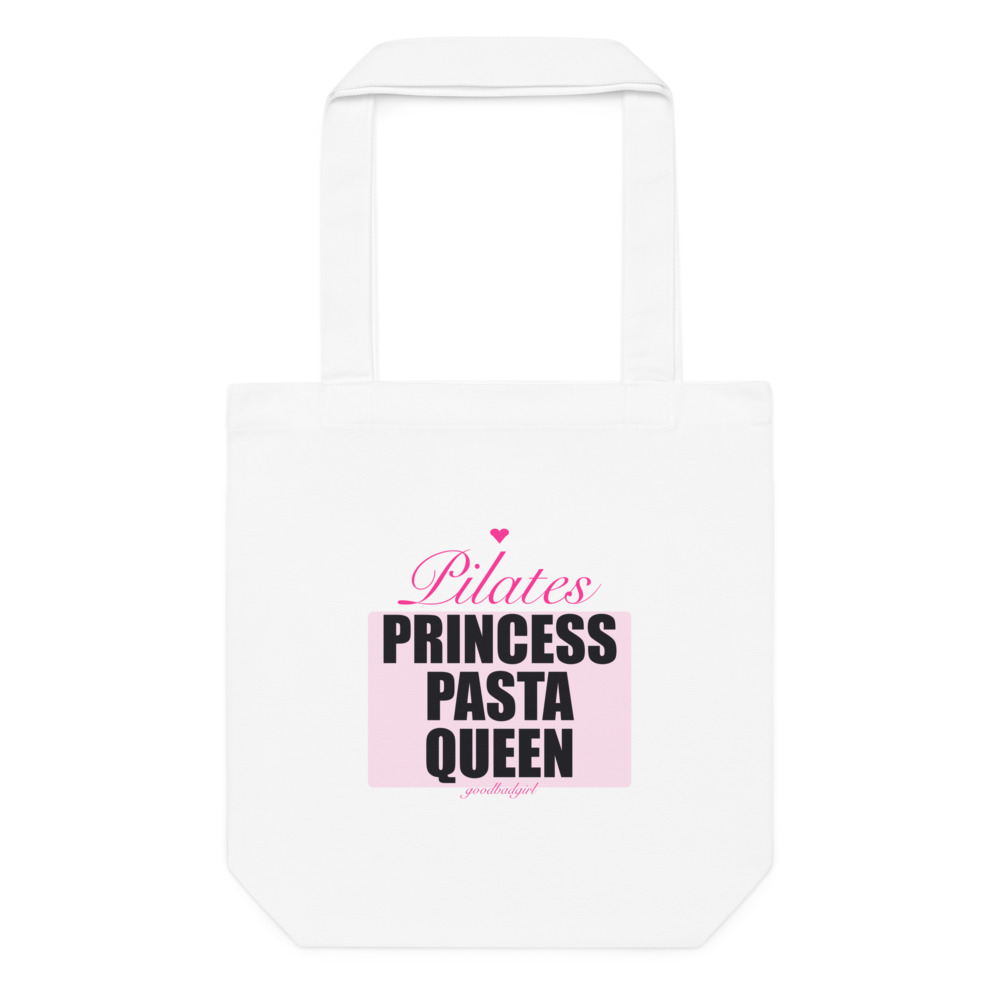 Pilates Princess Pasta Queen Cotton Tote